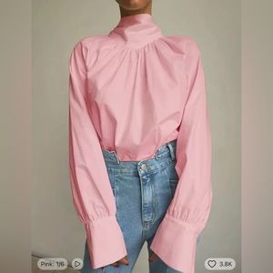 Oversized Blouse with Bow on Back